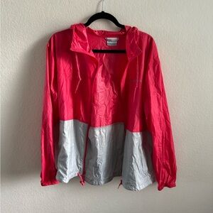 Columbia silver and pink color block jacket size large